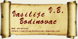 Vasilije Bodinovac vizit kartica